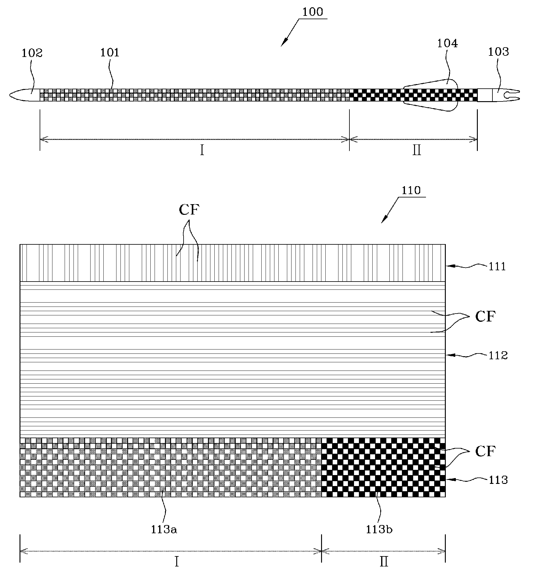 Arrow shaft having front/rear two-stage spine structure