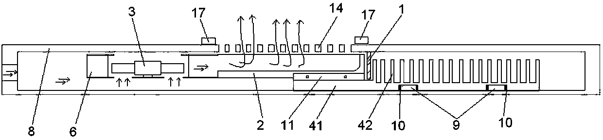 Heat dissipation base of notebook computer