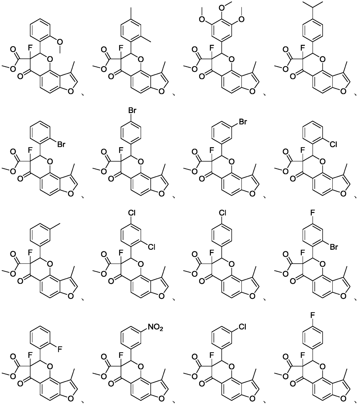 Benzofuran fluoroflavanone derivatives and preparation method thereof