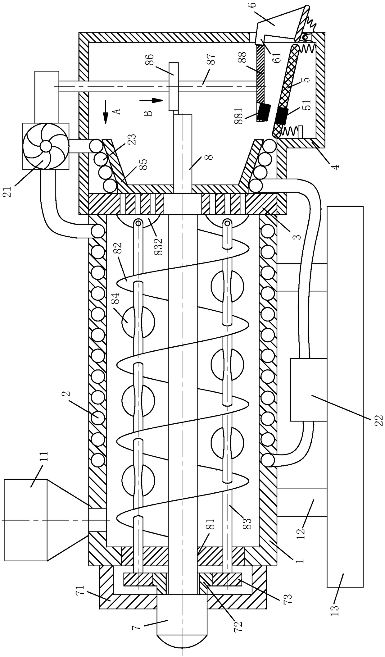 Large rubber production granulator