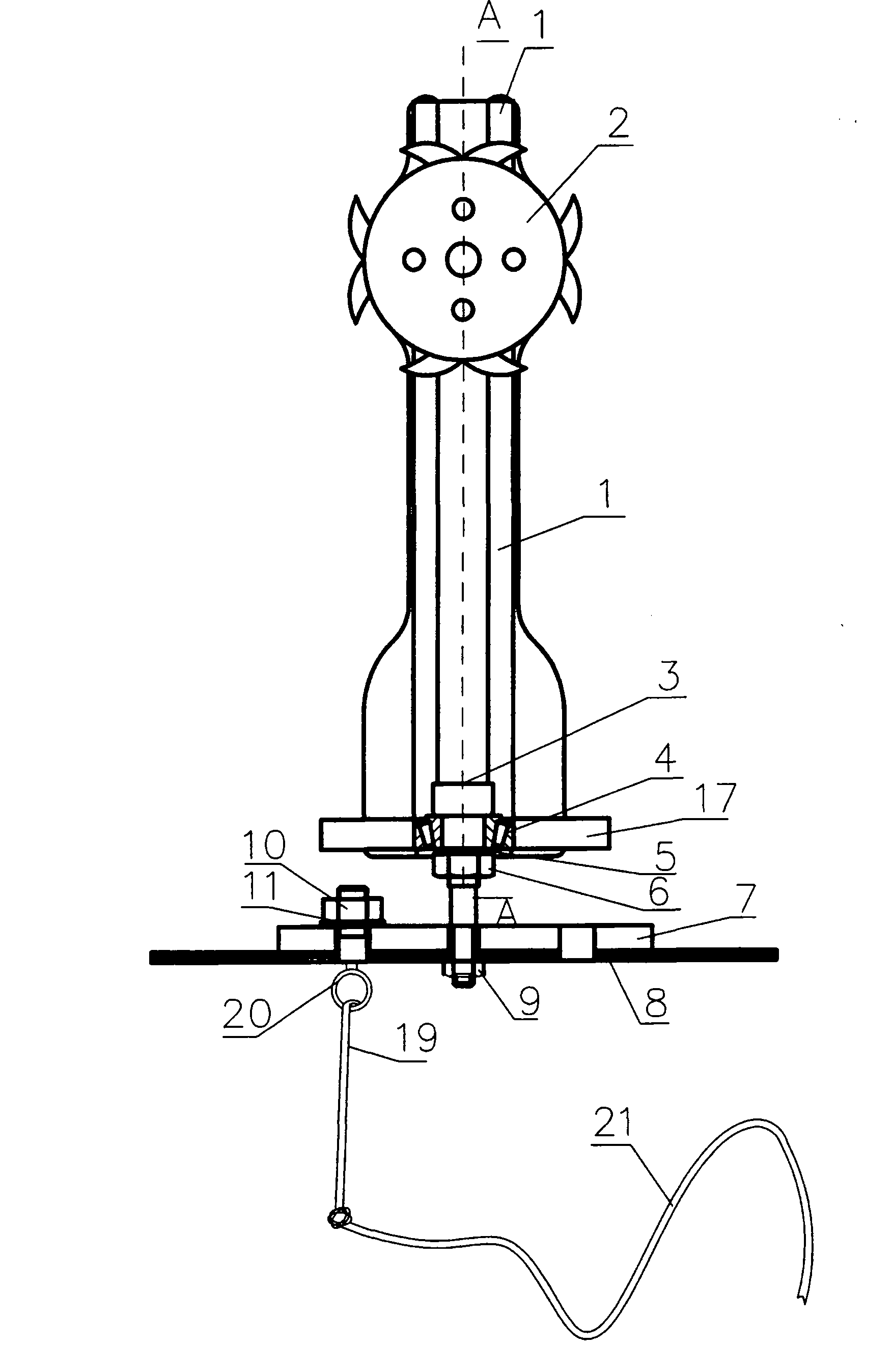 High-voltage power line conductive and earthing wire foreign matter processing device