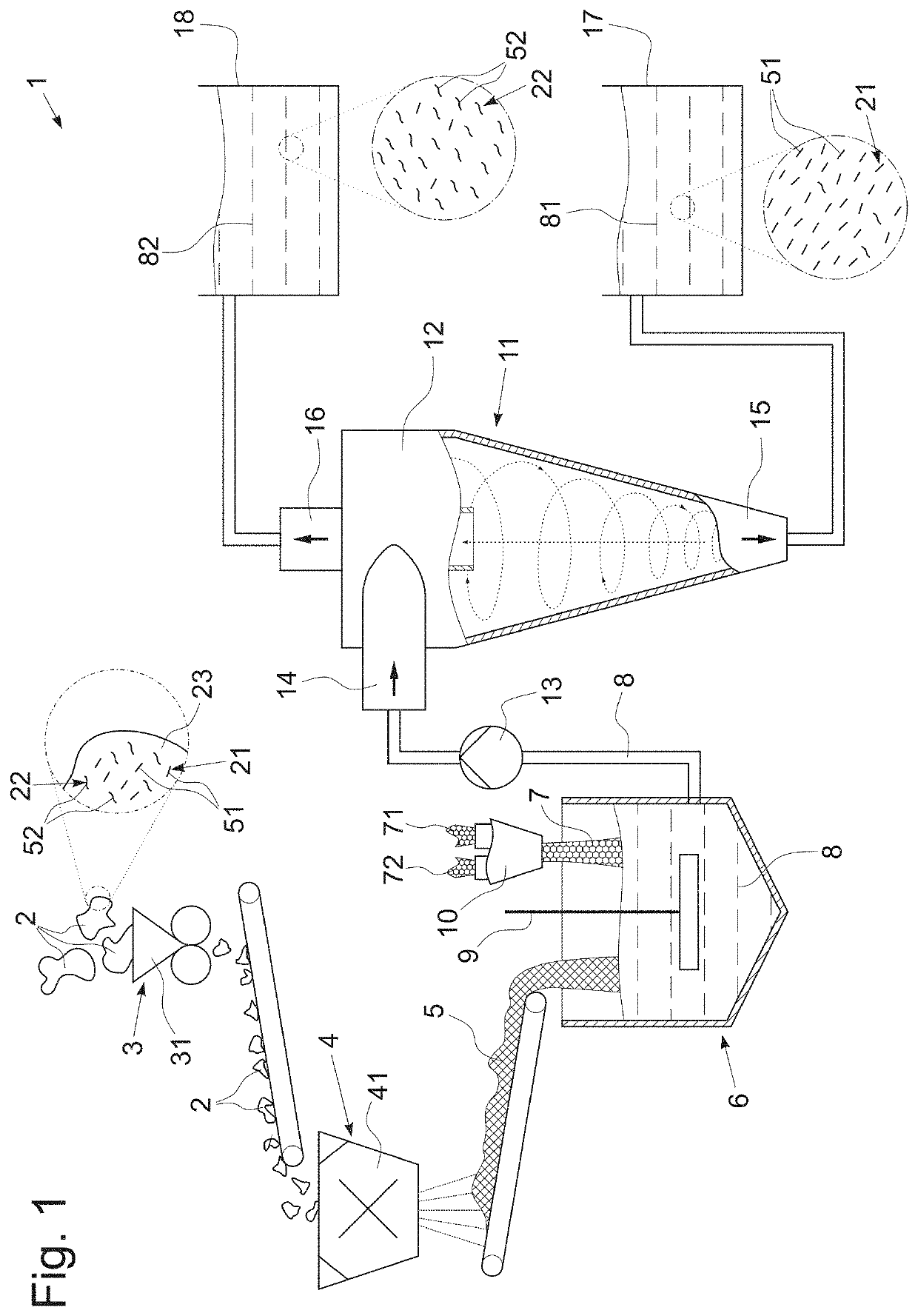 A process for separating a fibrous target component from textile waste