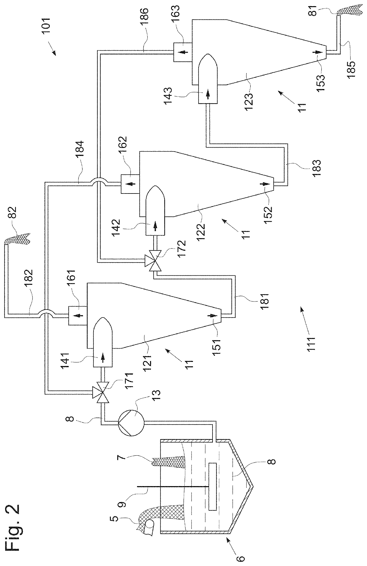 A process for separating a fibrous target component from textile waste