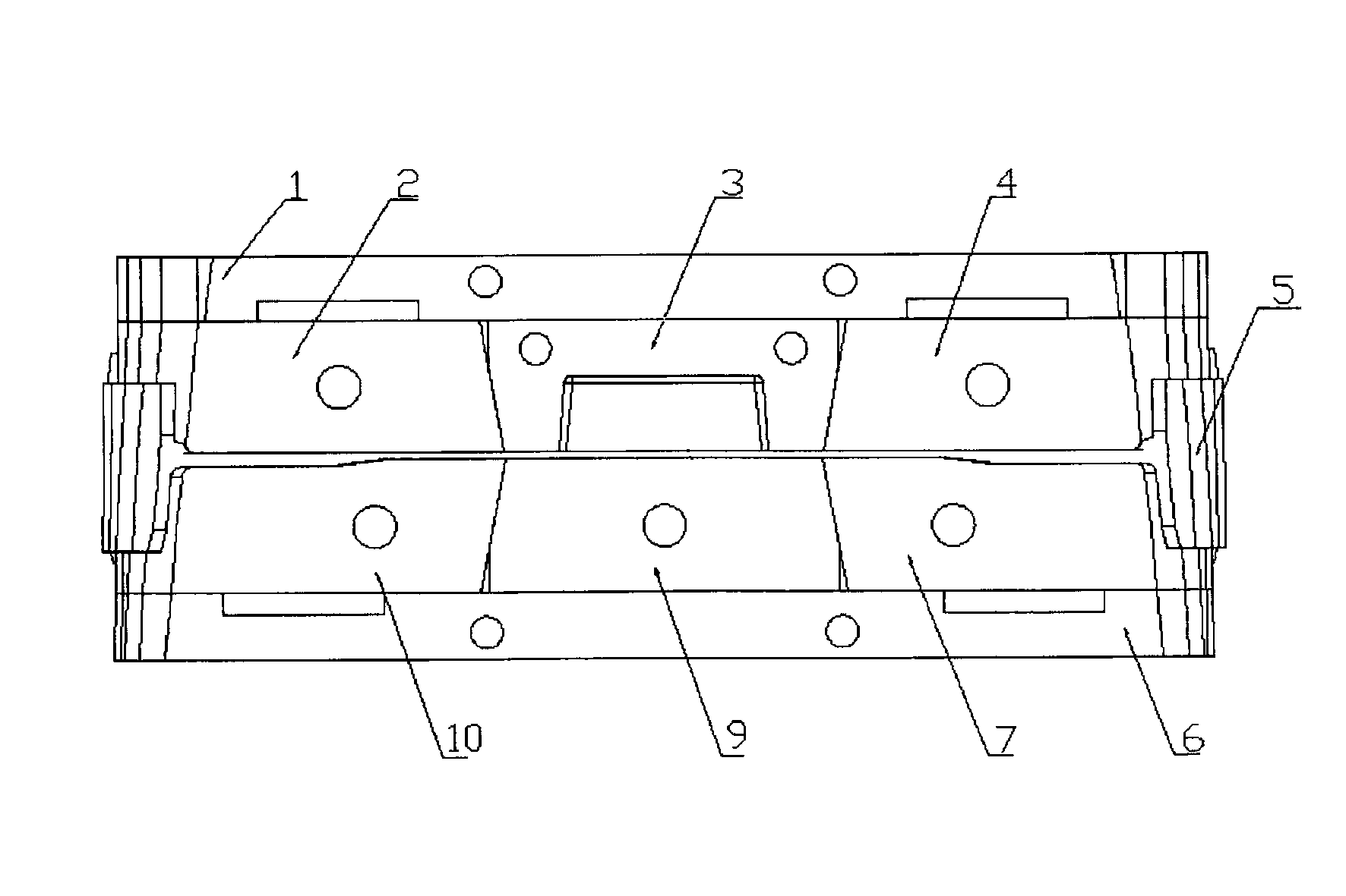 Processing method of long-narrow composite material molding part assembling mould