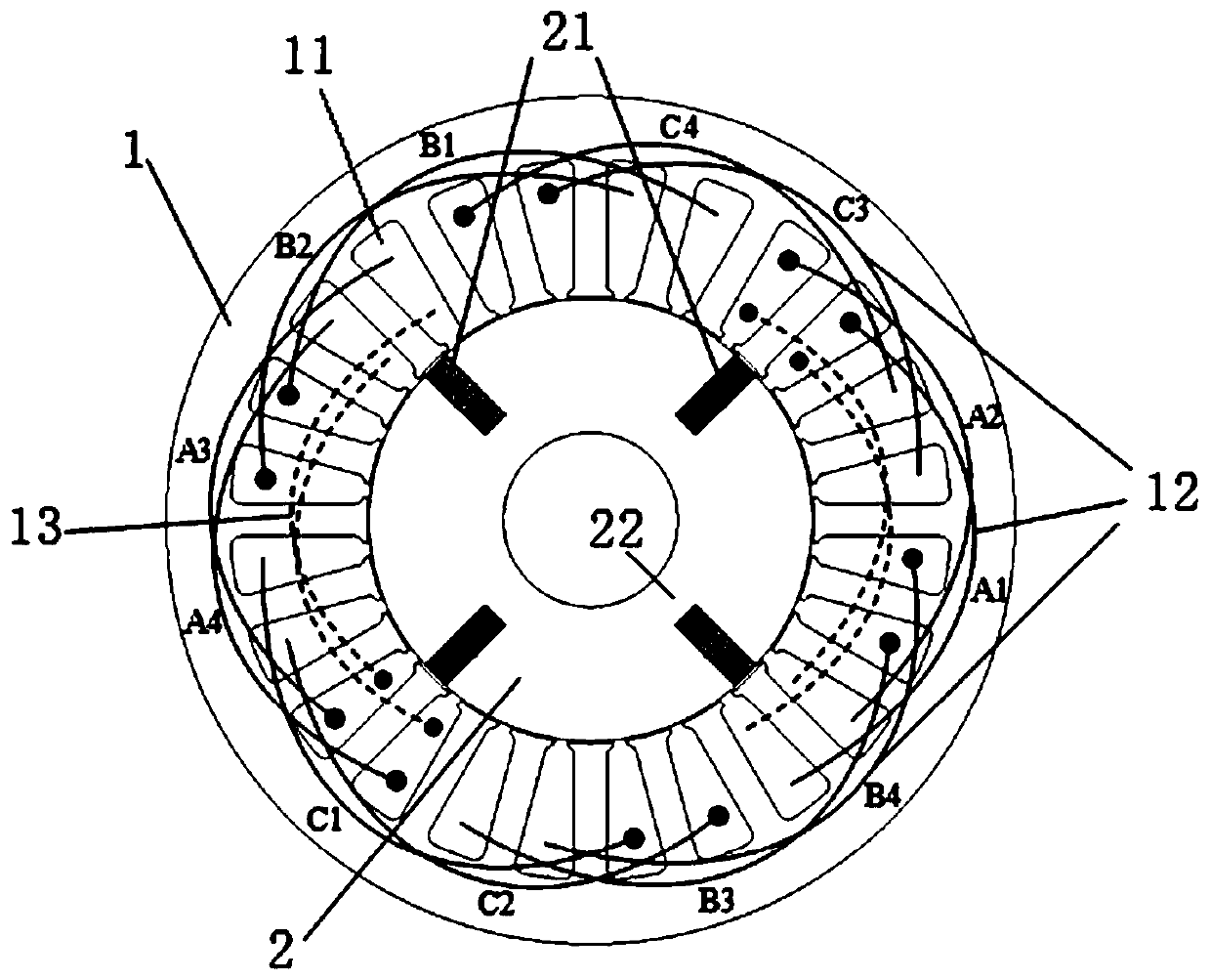 Bilateral excitation type tangential magnet hybrid excitation brushless motor