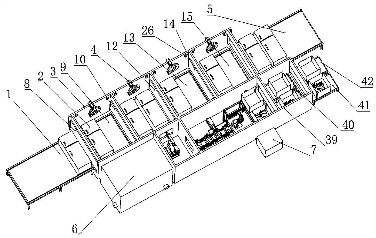 Fully-enclosed recycling and automatic disassembly production line for waste refrigerator compressors