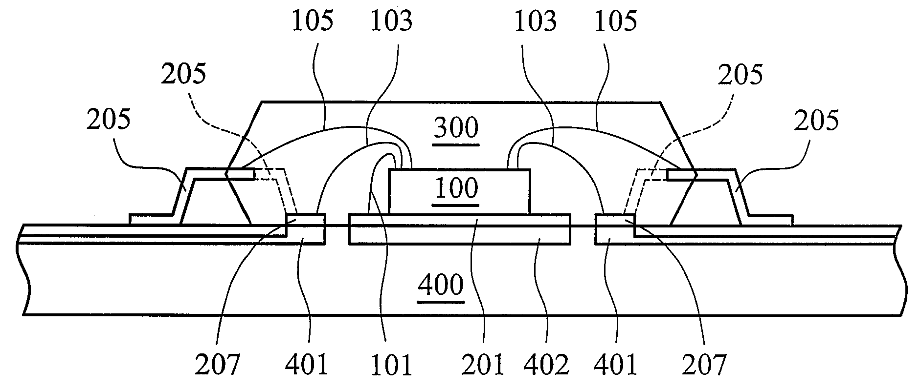 Quad flat package with exposed common electrode bars