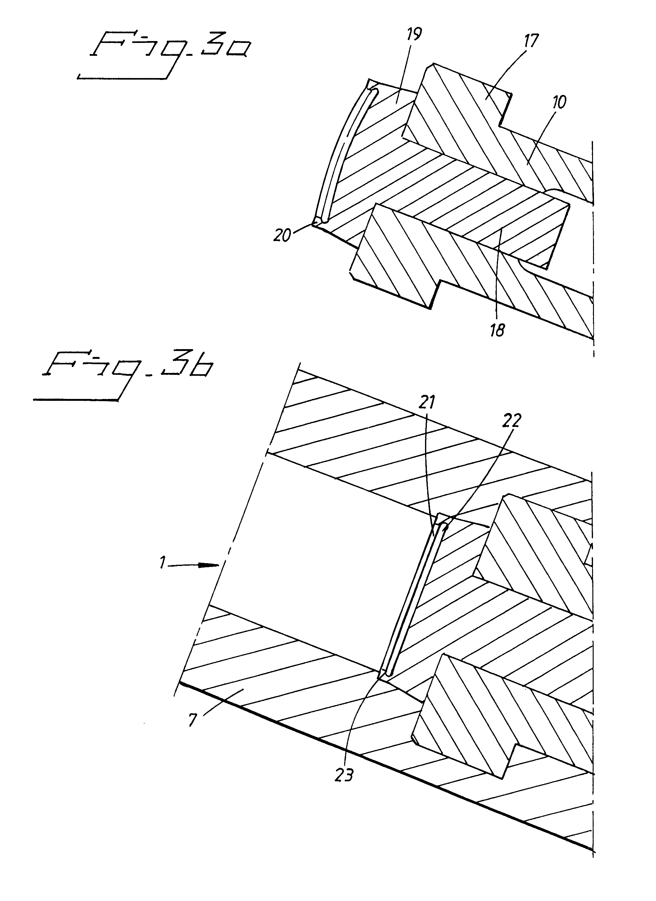 Shell designed for securing in a mortar and mortar designed for such a shell