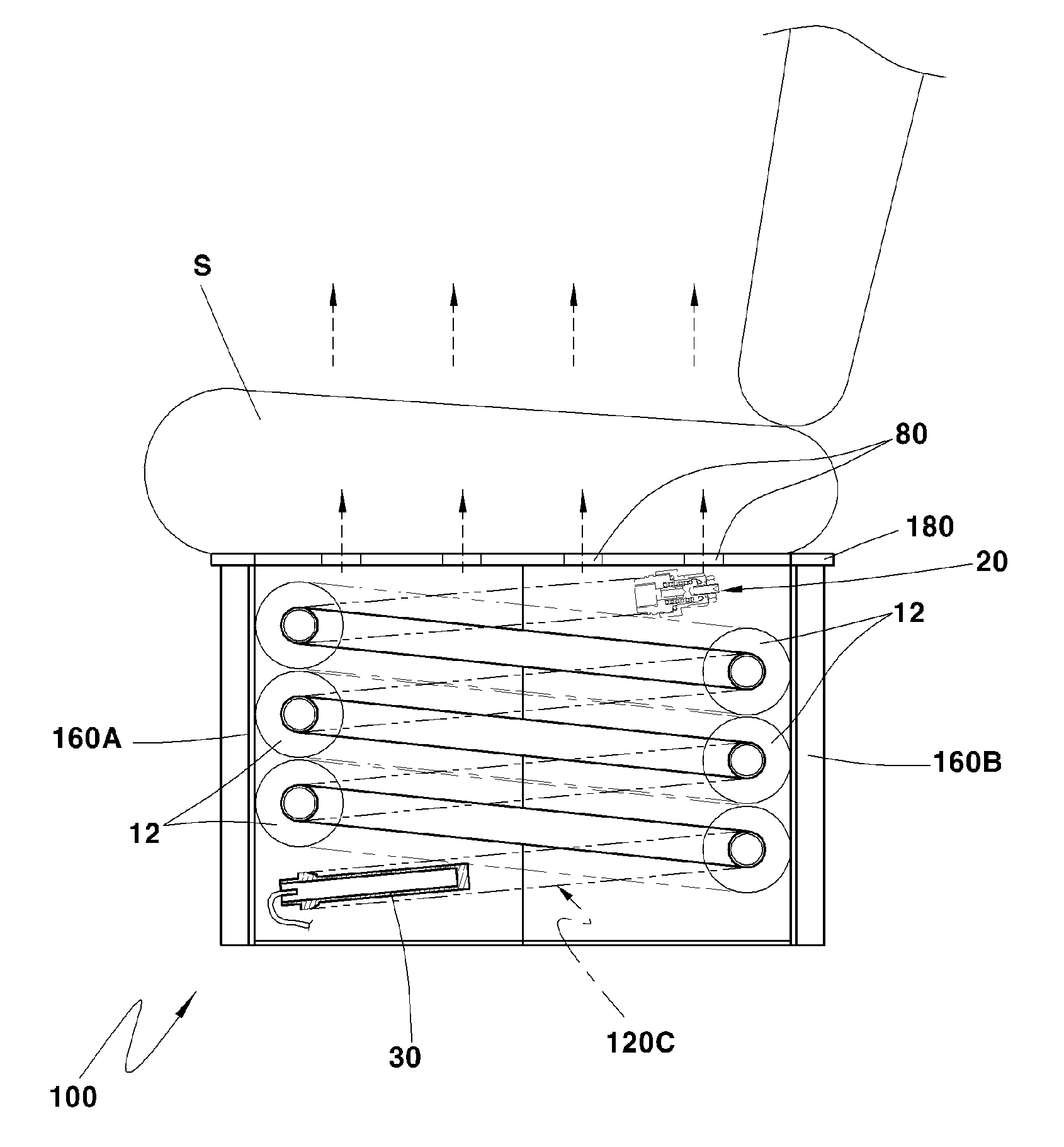 Radiator heating device using vacuum spiral heat pipe