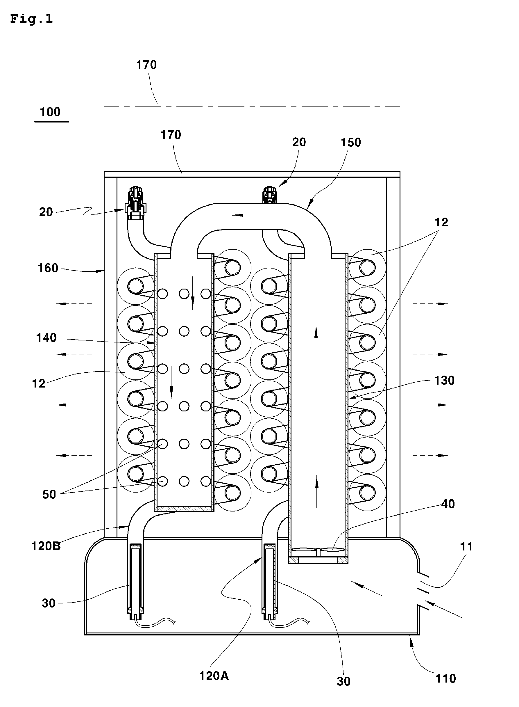 Radiator heating device using vacuum spiral heat pipe