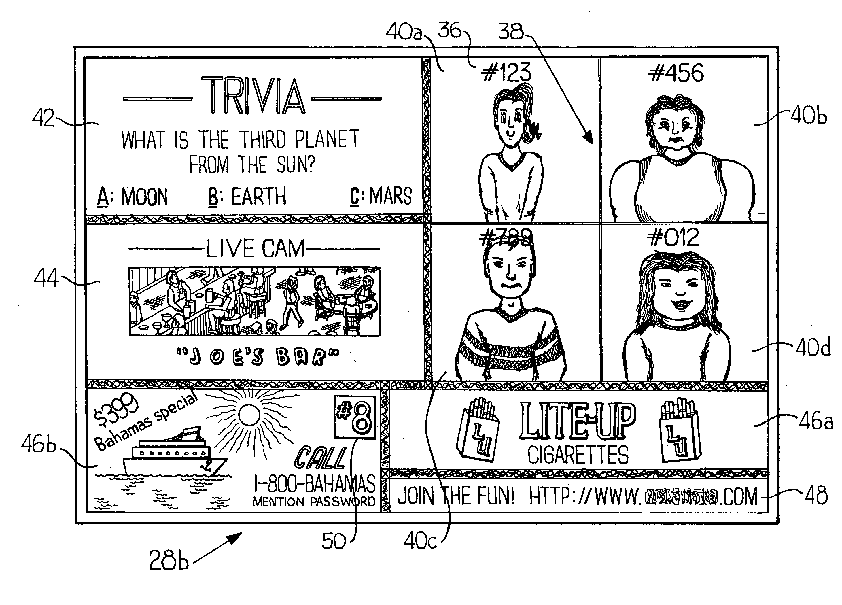 Subscriber network system and method for viewing images and exchanging messages