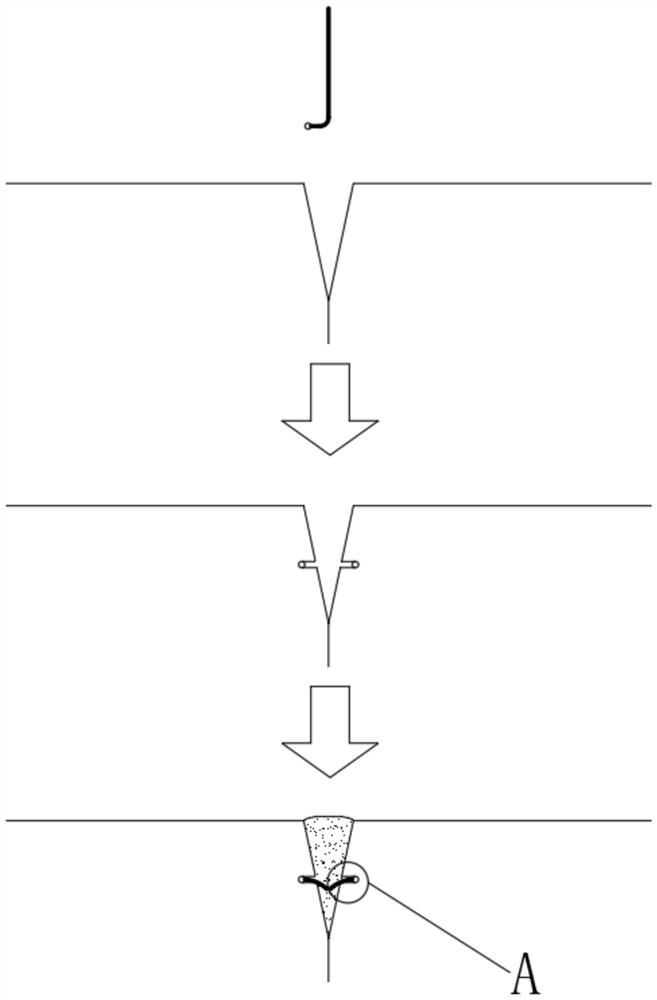 Asphalt pavement crack embedded repairing method