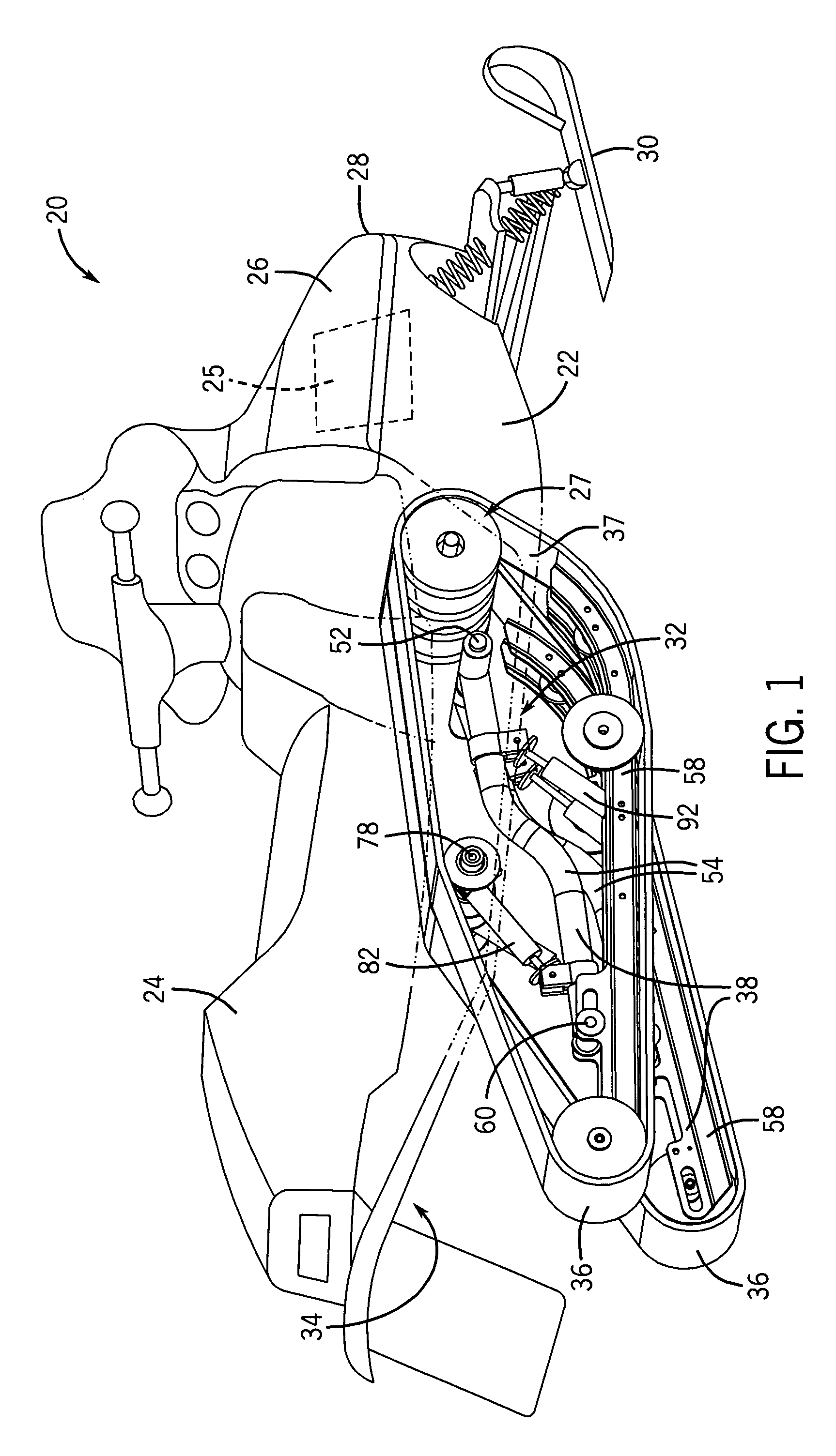 Snowmobile rear suspension system