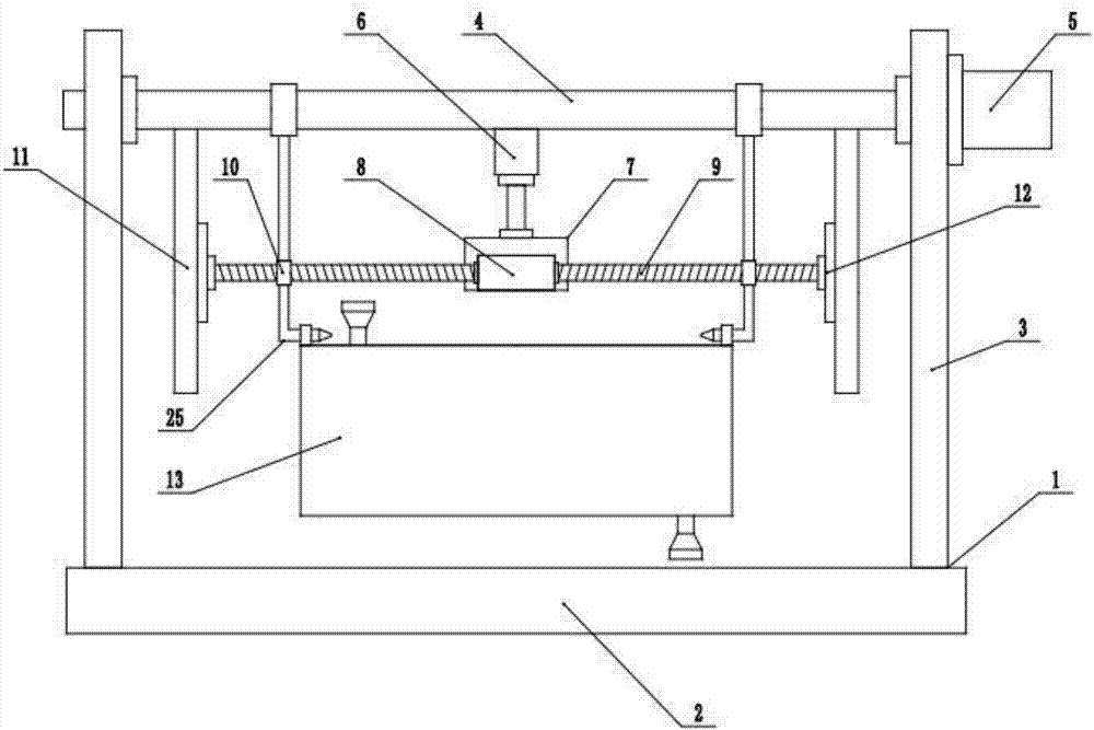 Bucket shaft double-rotating type efficient stirring and crushing device