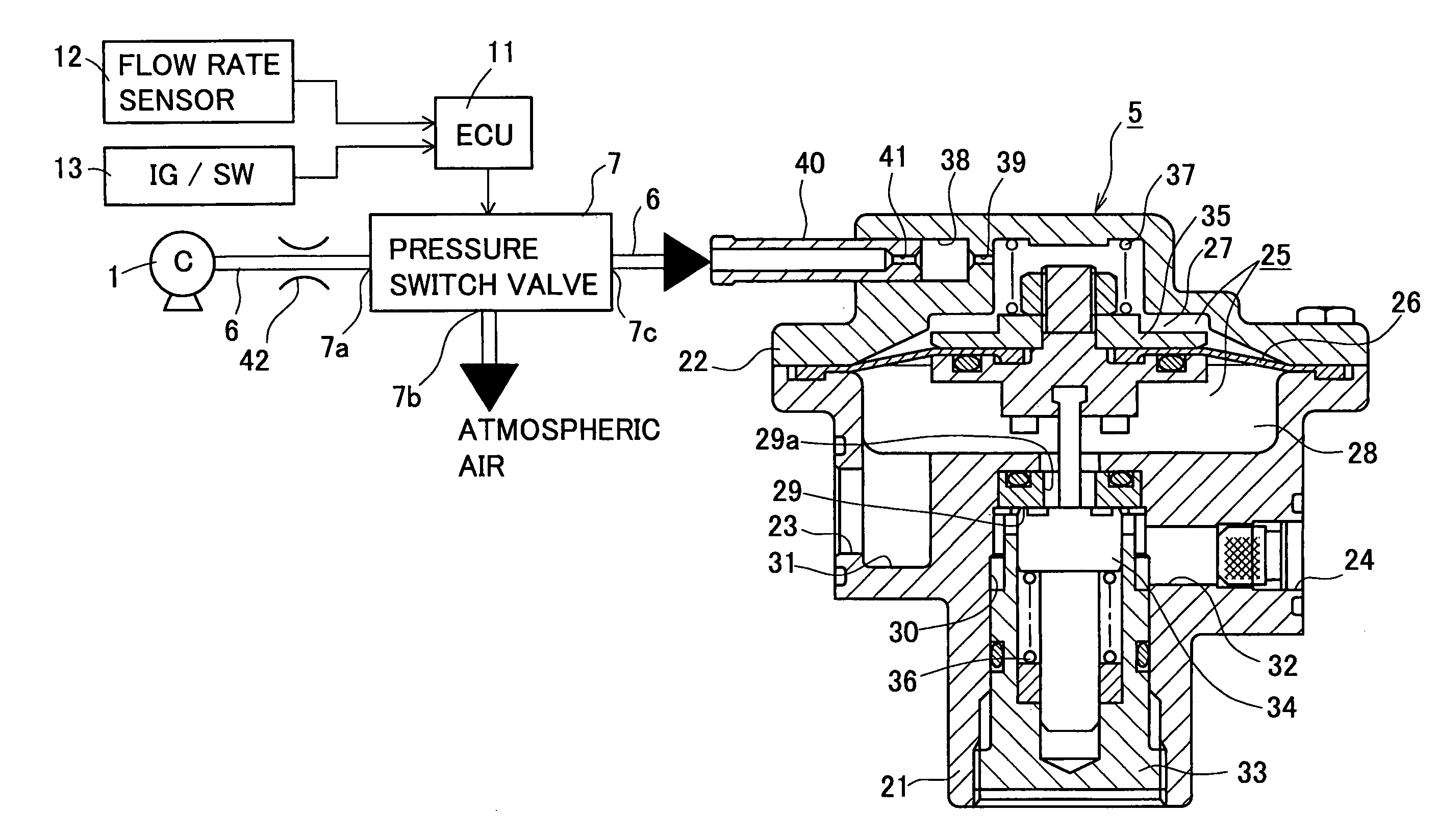 Gas decompression device for fuel cell system