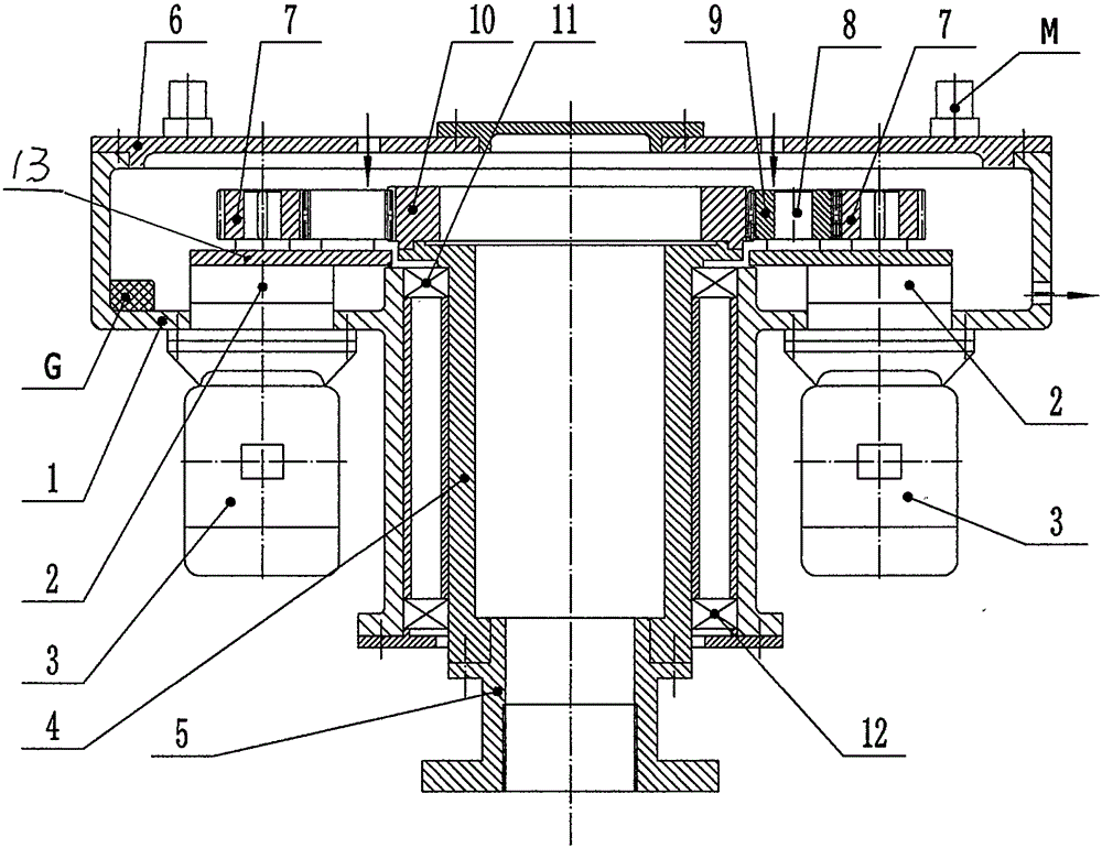 Cycloid external meshed four-shunt pile machine speed reducer capable of realizing oil temperature alarming