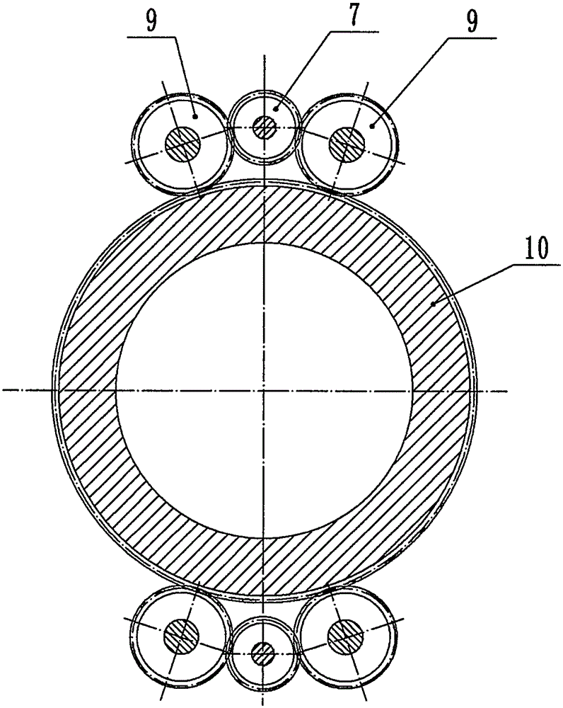 Cycloid external meshed four-shunt pile machine speed reducer capable of realizing oil temperature alarming