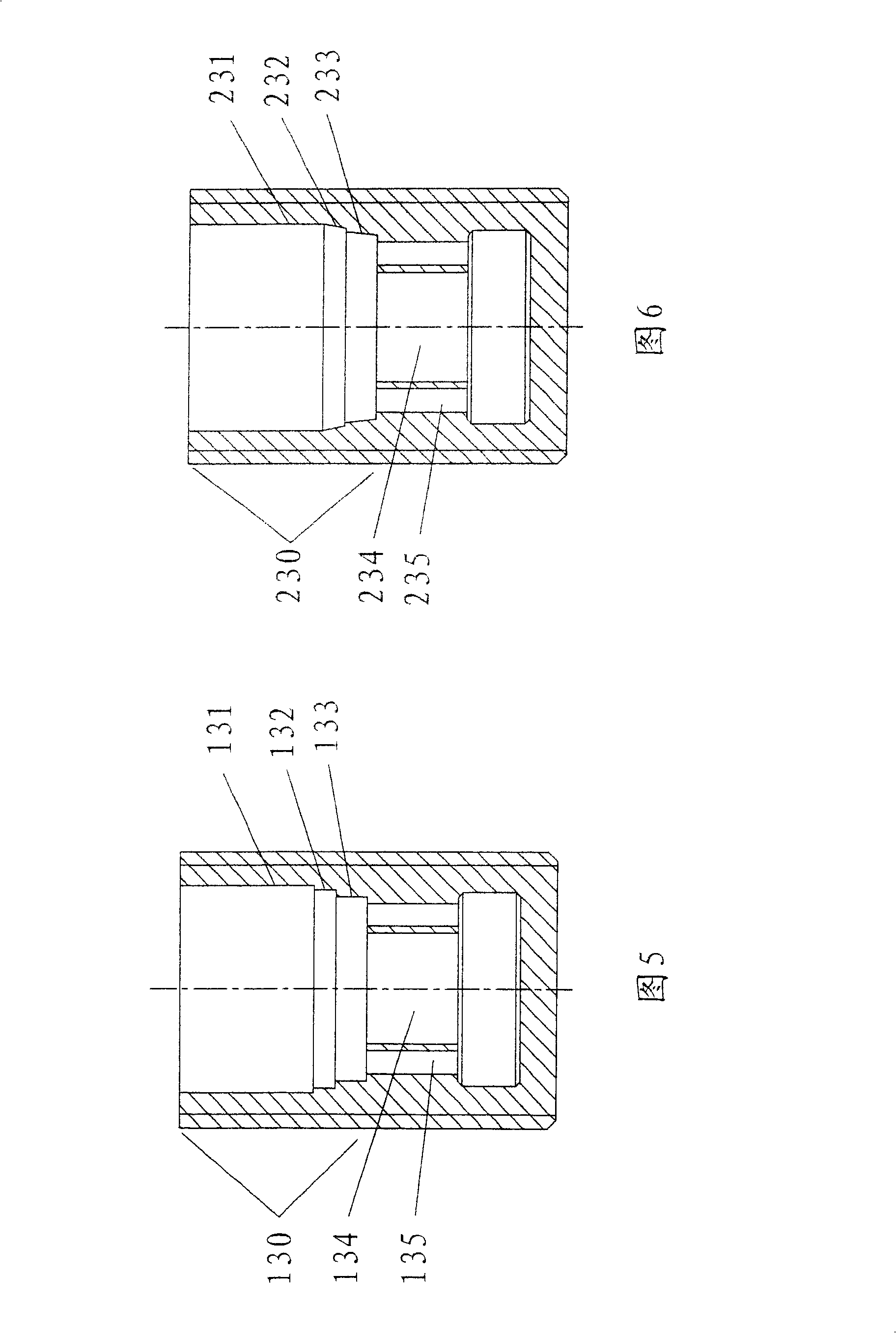 Gradual damping oil buffer