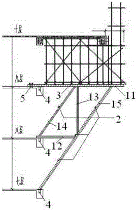 High-altitude large cantilever concrete structure steel support platform