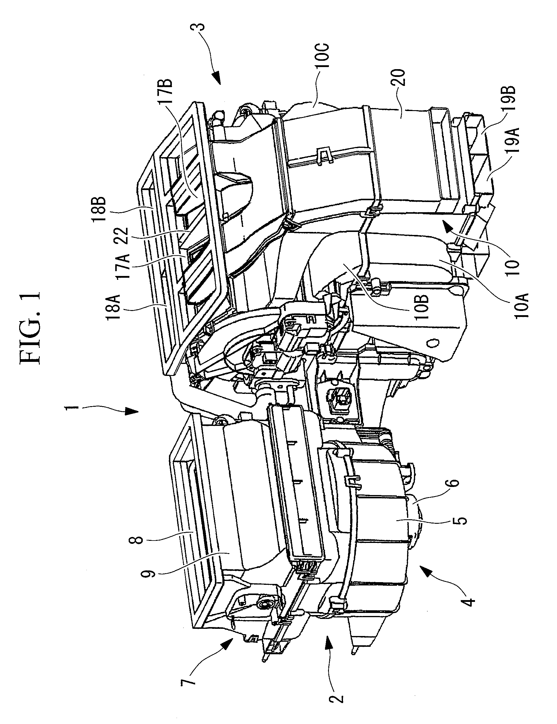 Blowing-mode door for vehicle air-conditioning apparatus and vehicle air-conditioning apparatus using the same