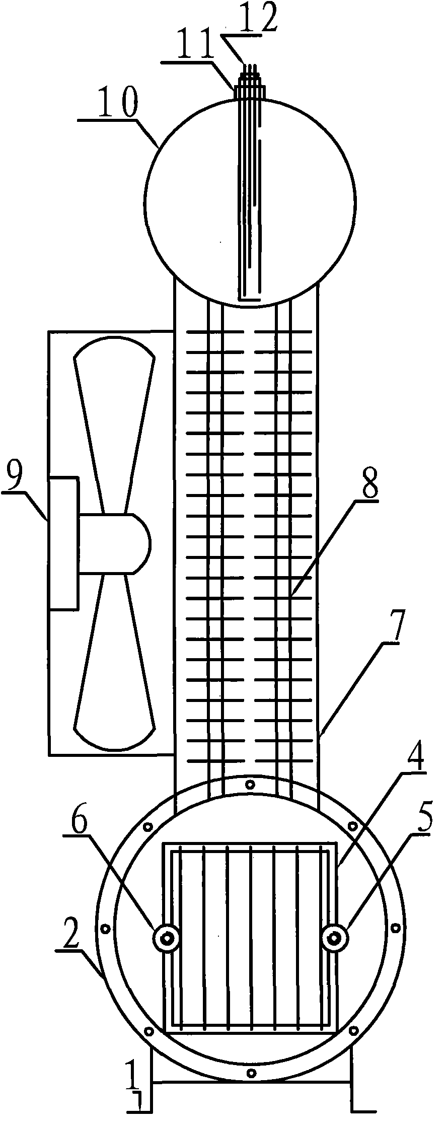 Self-convection radiating type water-electrolyzing hydrogen-oxygen generator