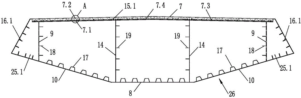 Longitudinal-rib-above-arranged steel-concrete-steel-shell-combining-beam cable-stayed bridge