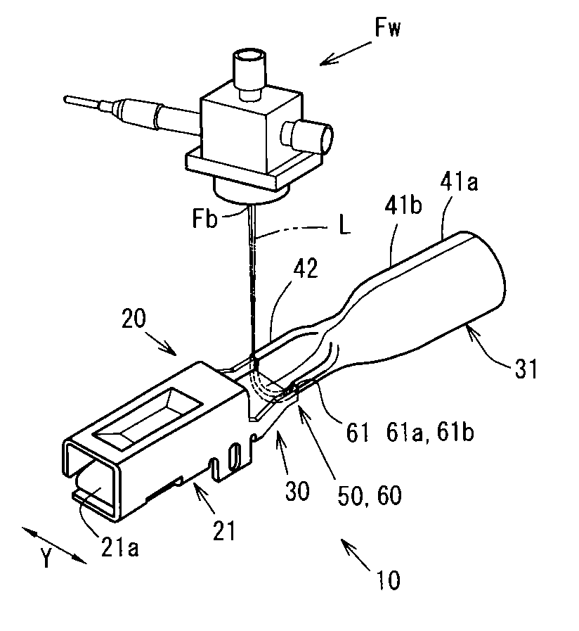 Crimp terminal, connection structural body, connector, wire harness, method of manufacturing crimp terminal, and method of manufacturing connection structural body