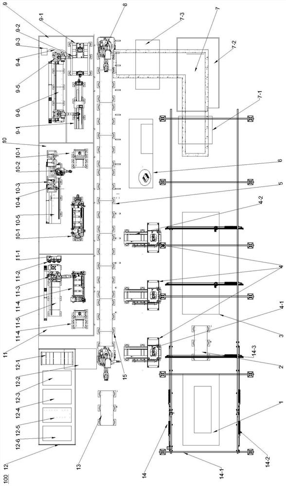 Flexible processing line for air chamber