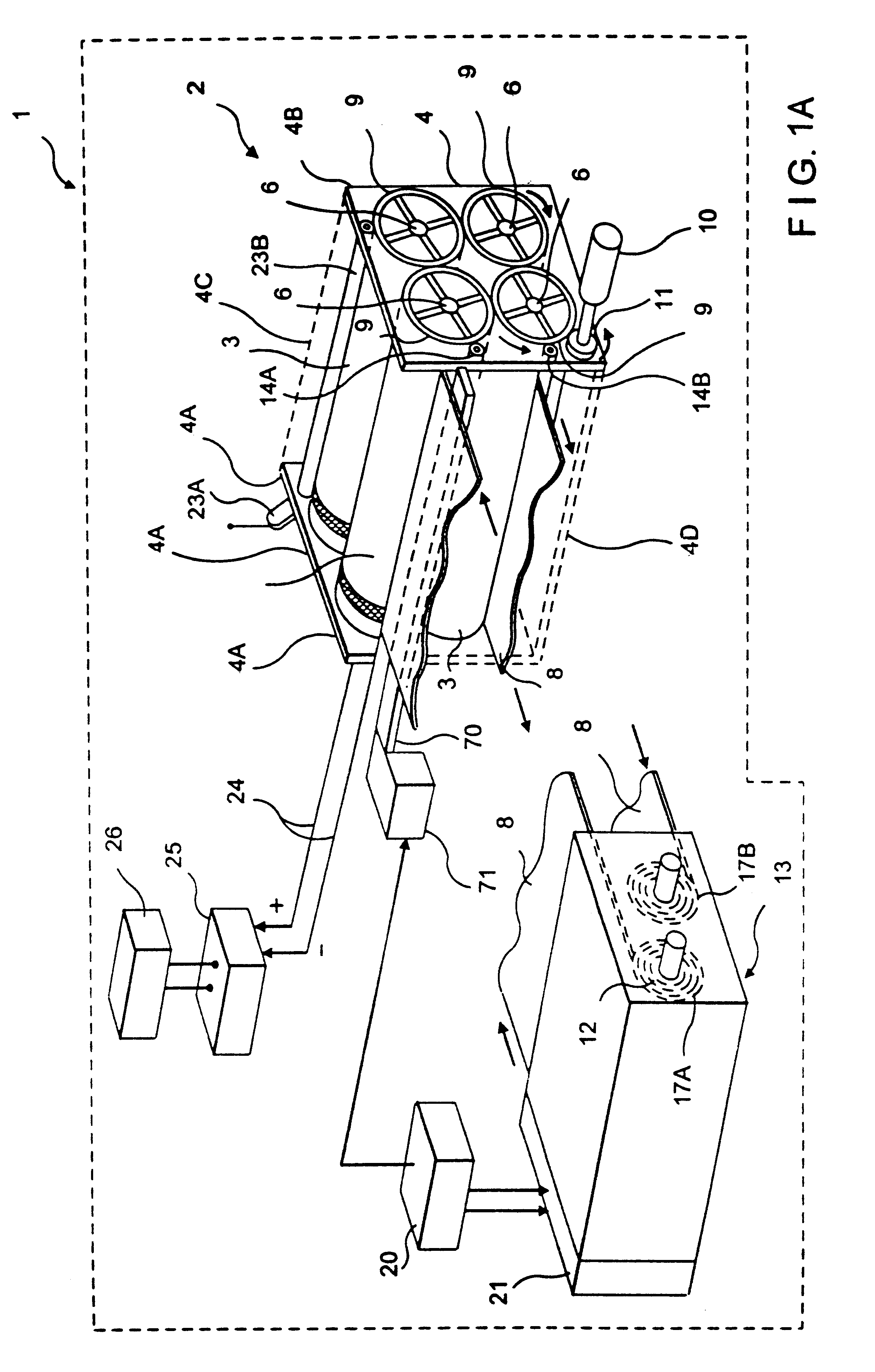 Metal-air fuel cell battery system employing a plurality of moving cathode structures for improved volumetric power density