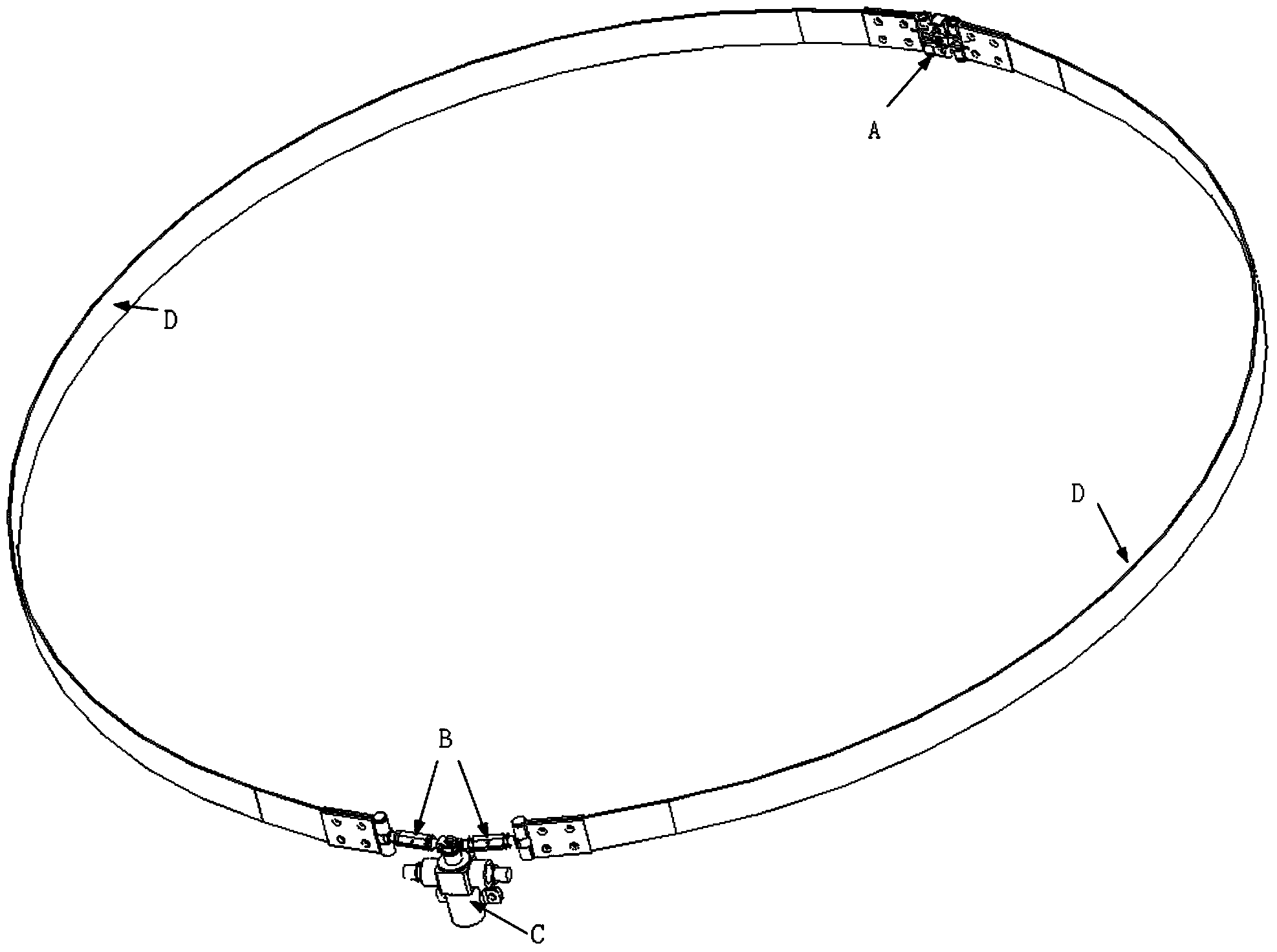 Wrapping tape locking and releasing device for expandable antenna