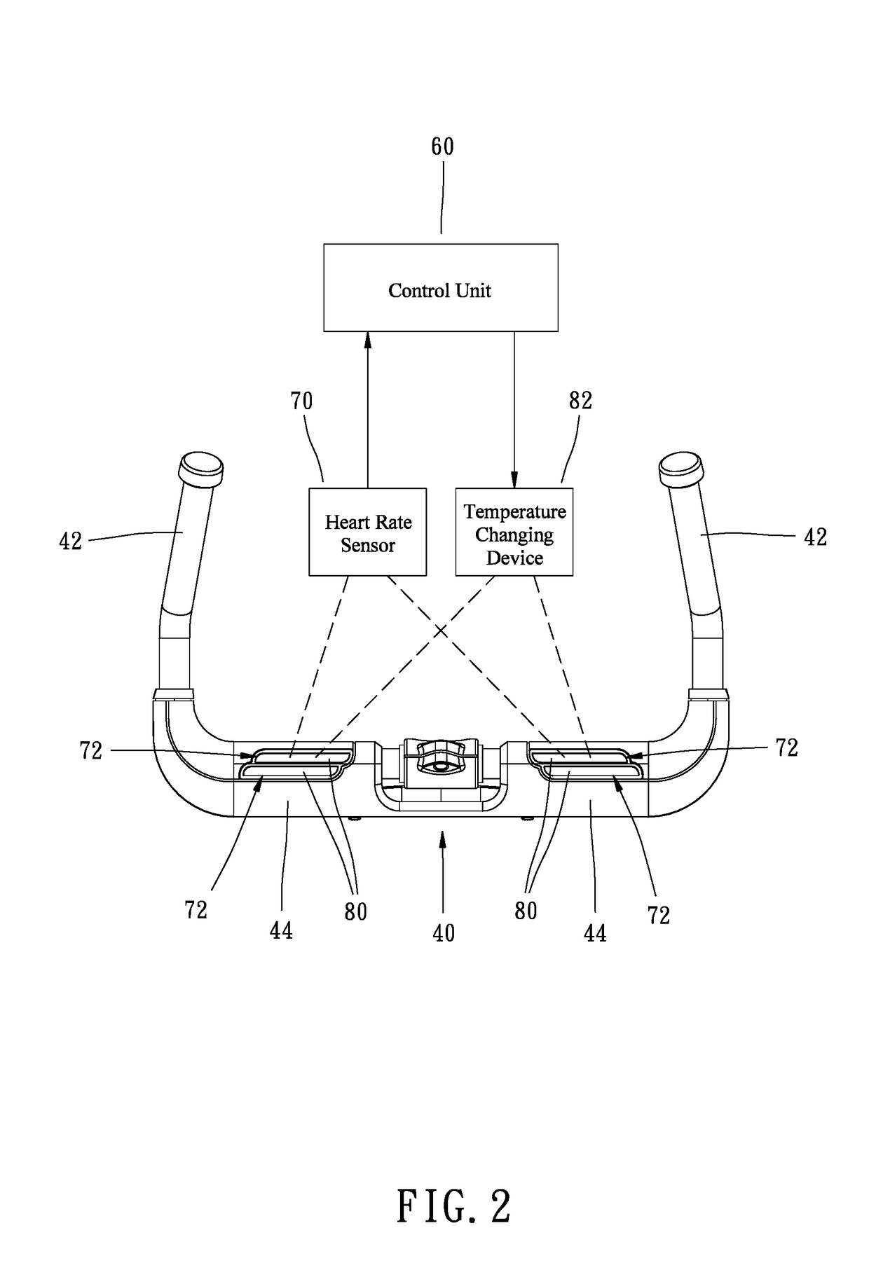 Exercise apparatuse with temperature variable handle assembly