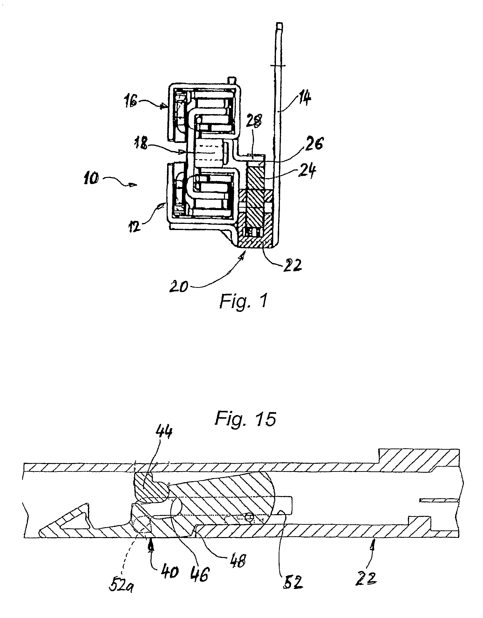 Drawer opening guide comprising an automatic retracting device with an integrated damping mechanism