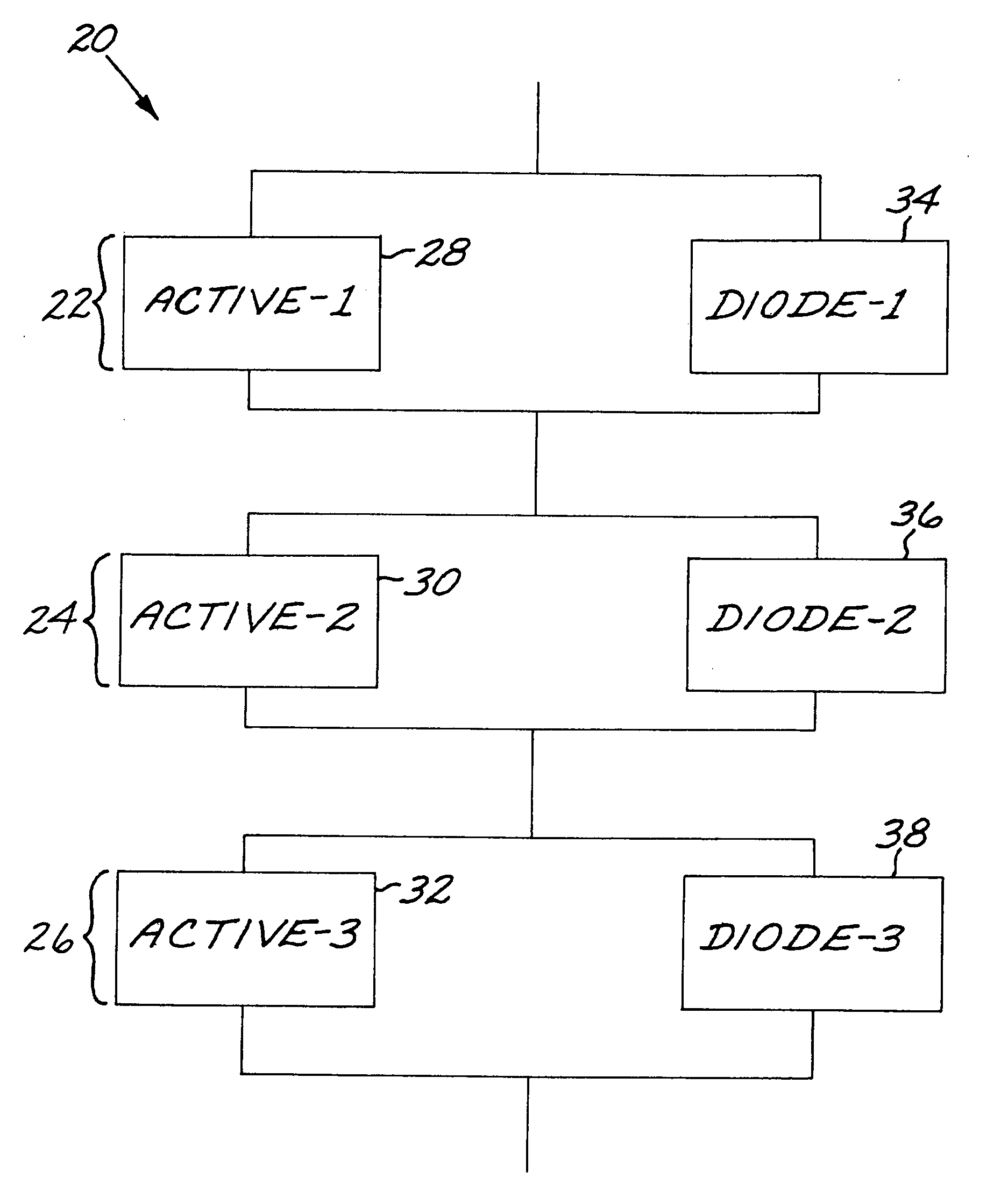 Solar cell array with isotype-heterojunction diode