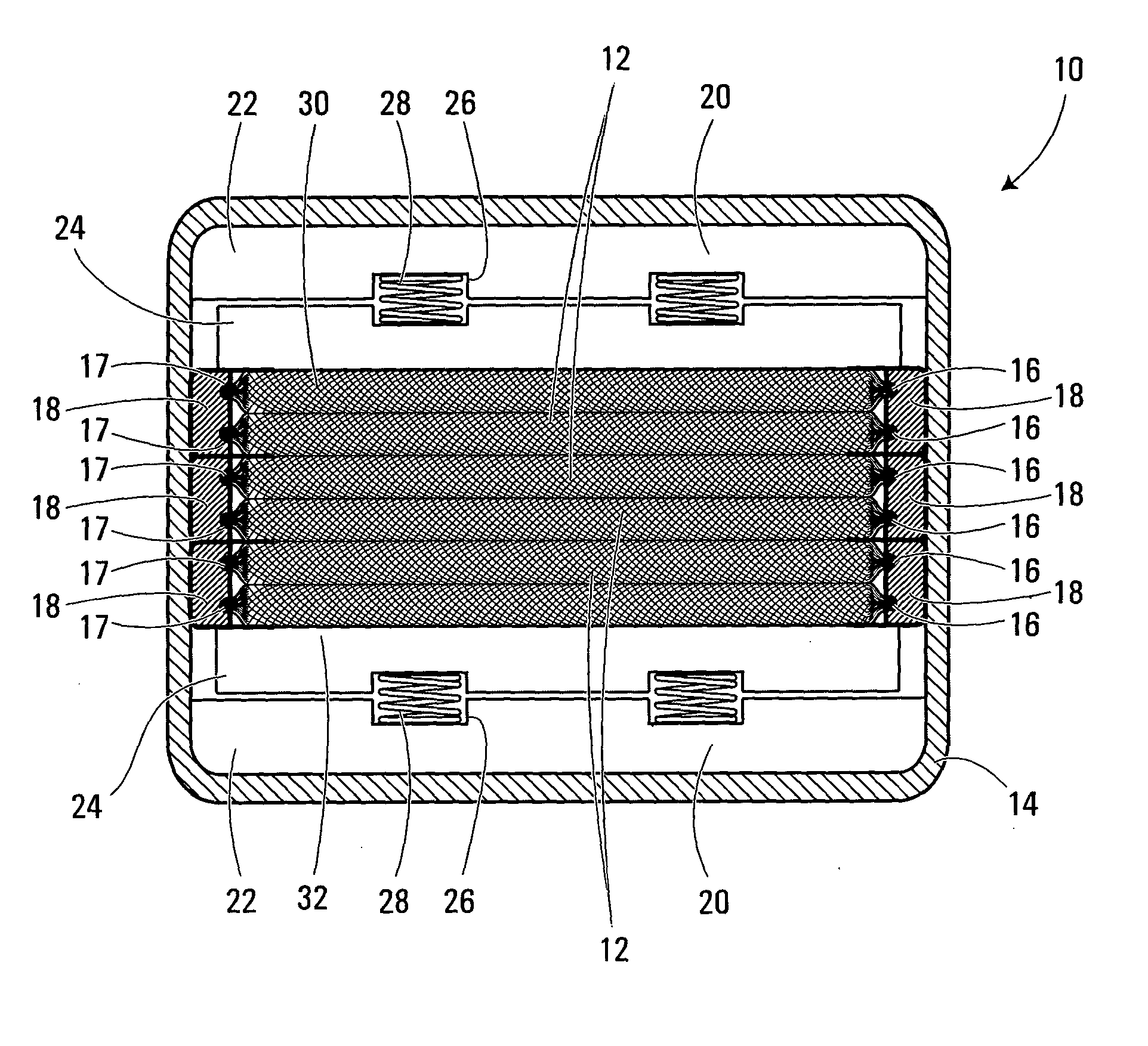 Polymer batteries having thermal exchange apparatus