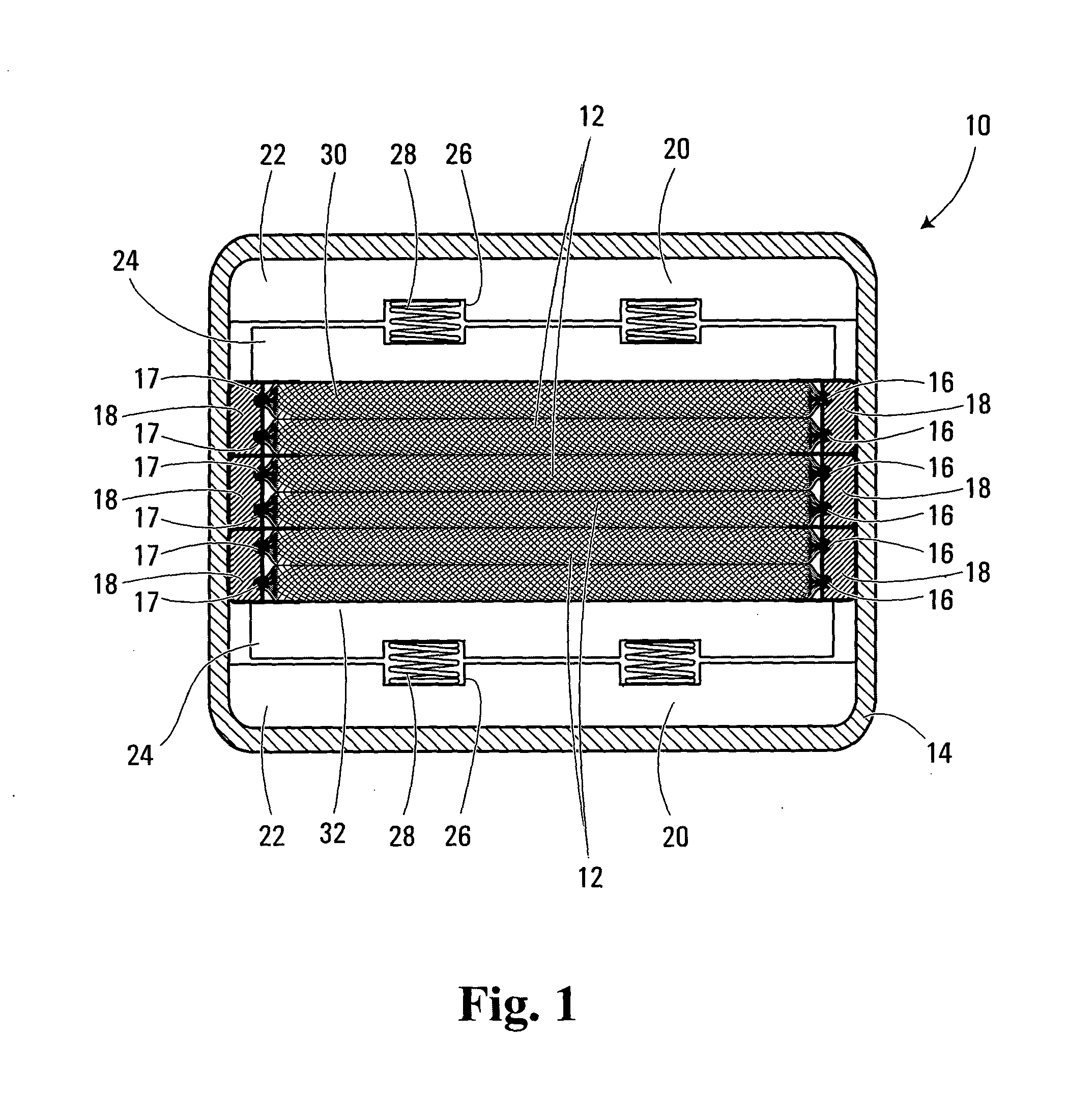 Polymer batteries having thermal exchange apparatus