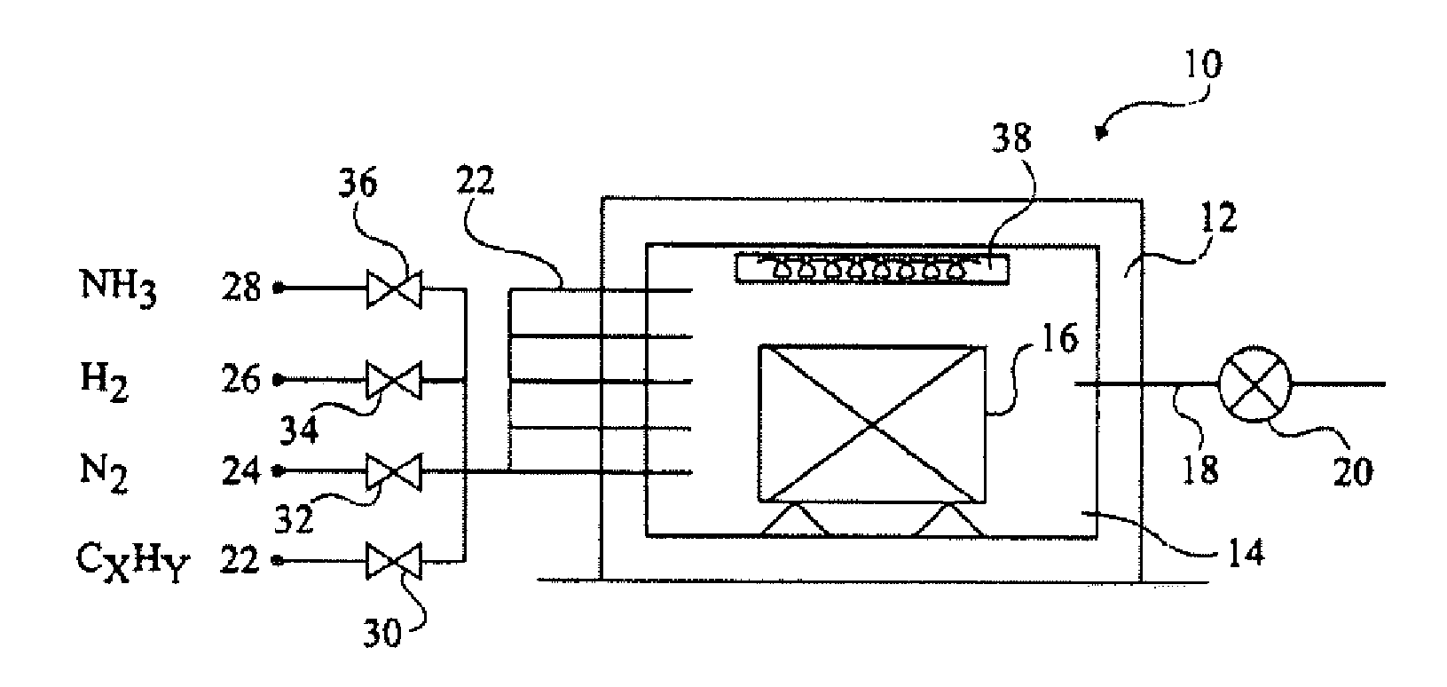 Low pressure carbonitriding method and device