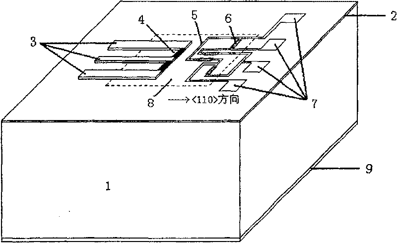 Piezoresistance type microwave power sensor and microwave power sensing method thereof