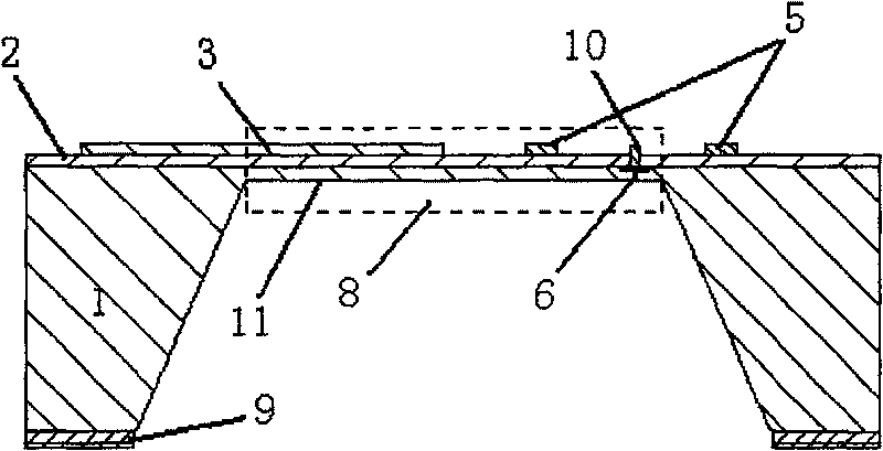 Piezoresistance type microwave power sensor and microwave power sensing method thereof