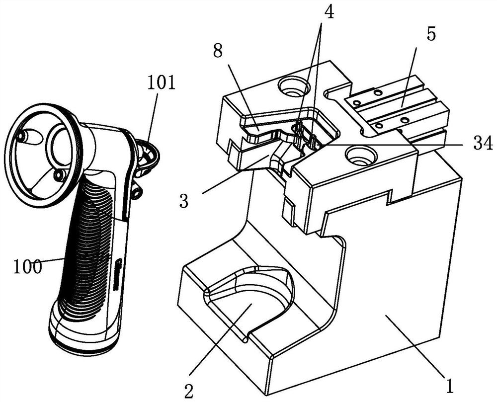 Installation device of water gun buckle hook