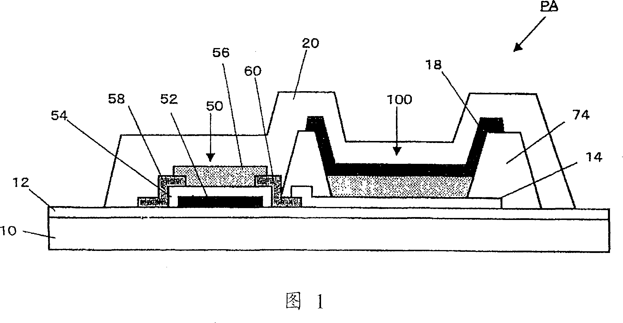 Organic el display device, organic transistor and methods for manufacturing such organic el display device and organic transistor