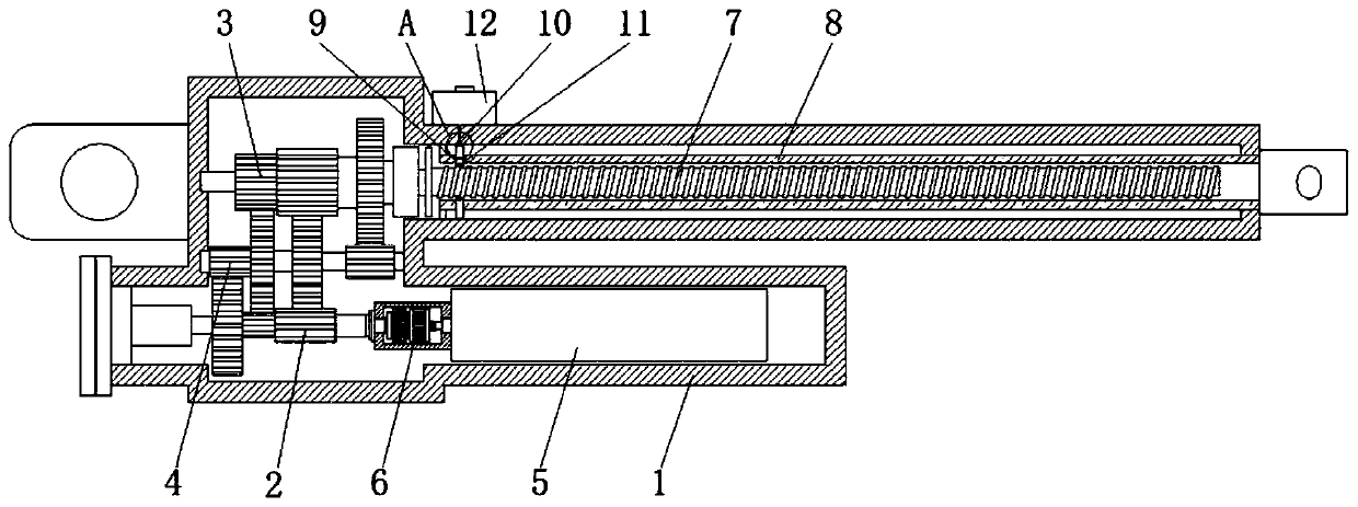 U-shaped push rod for automobile electric tail-gate system