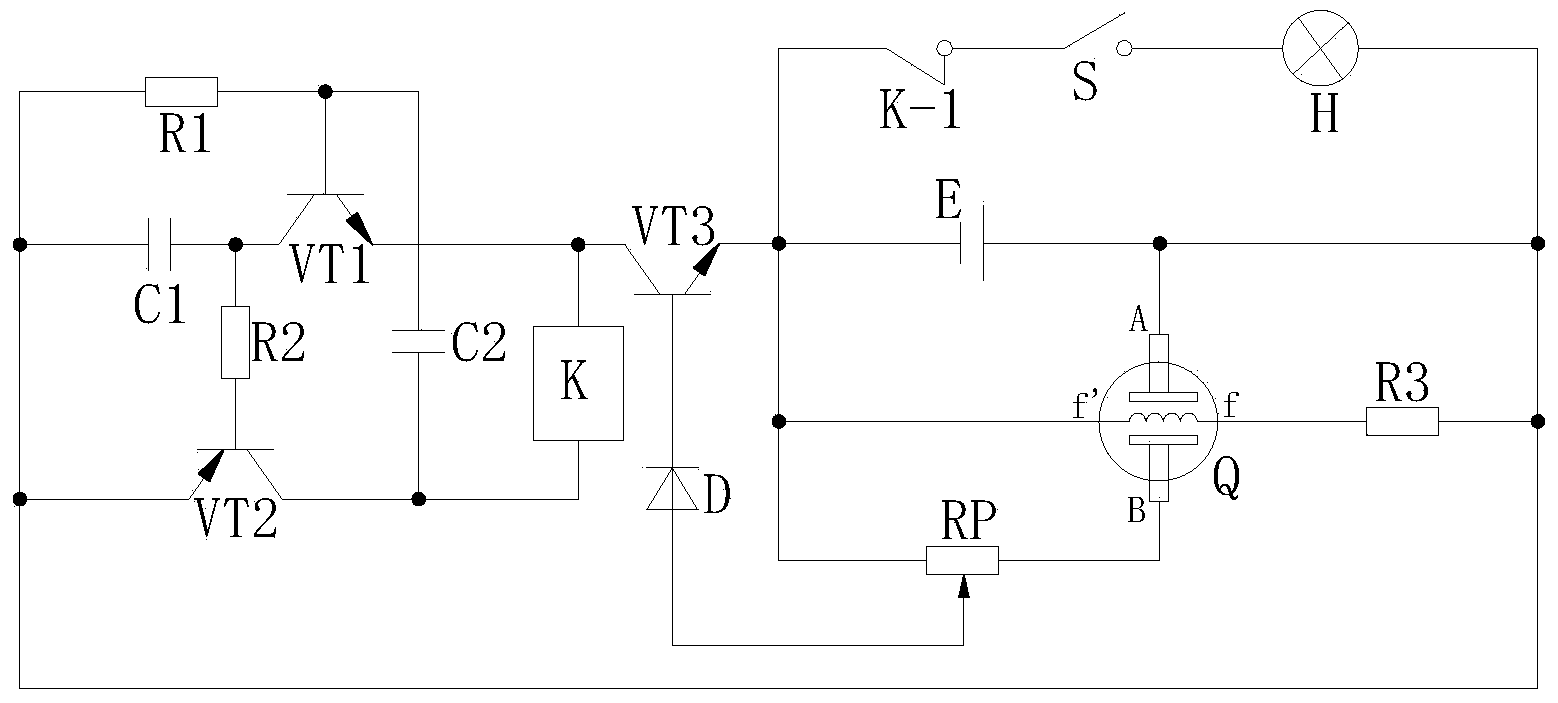 Gas-excessive alarm miner lamp circuit for mining operation