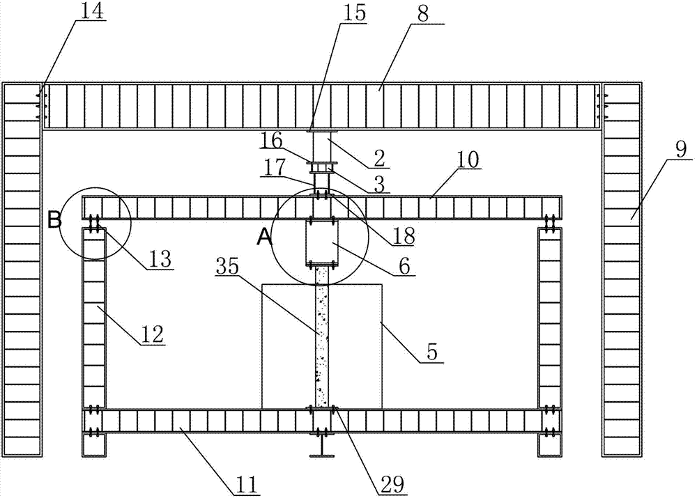 Restraint device for column fire resisting test