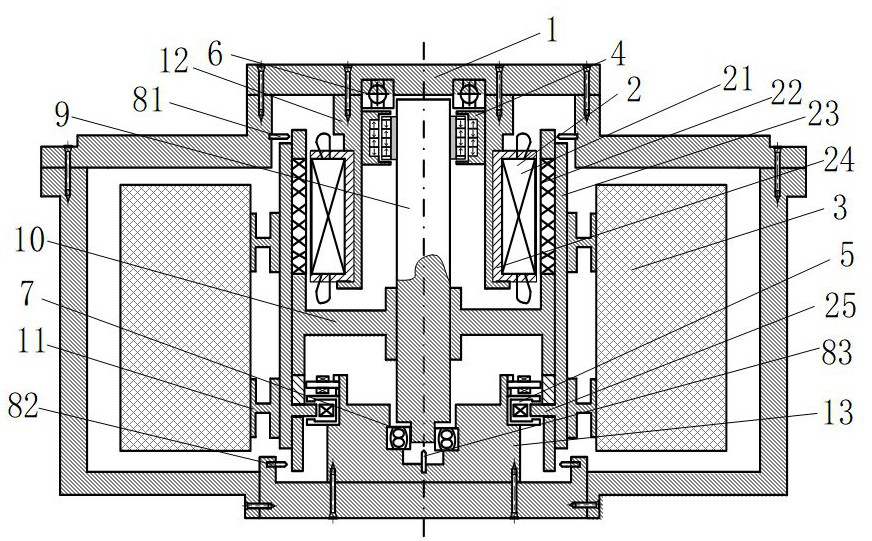 Flywheel energy storage device based on outer rotor bearingless permanent magnet synchronous motor