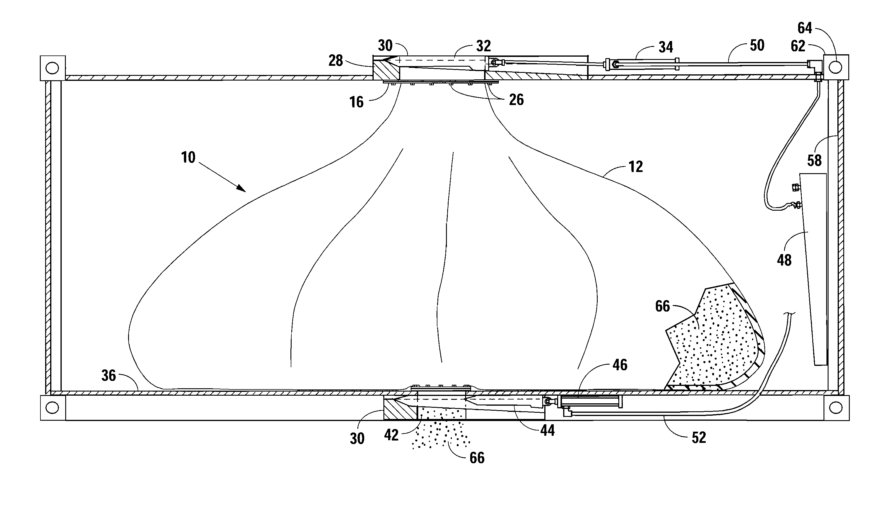 Intermodal container having a resilient liner