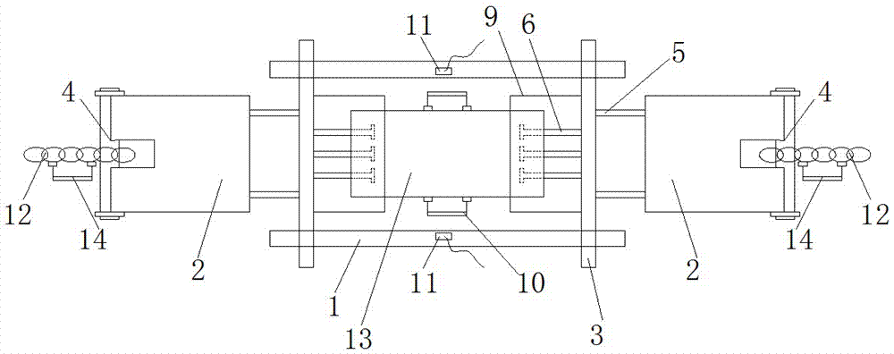 Axial stretching test device for cement based composite material test piece