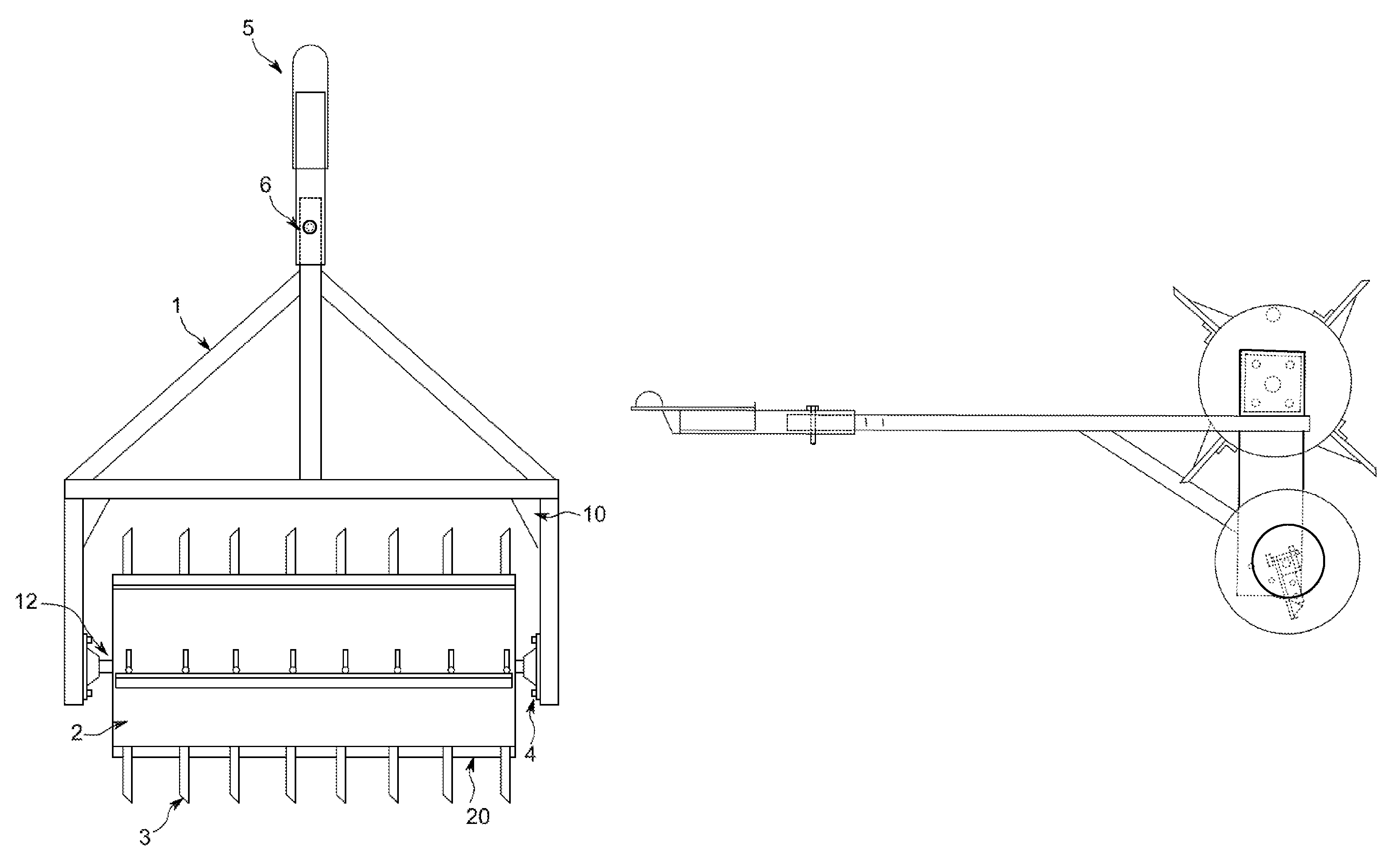 Land-clearing cultivator for brush and thickets