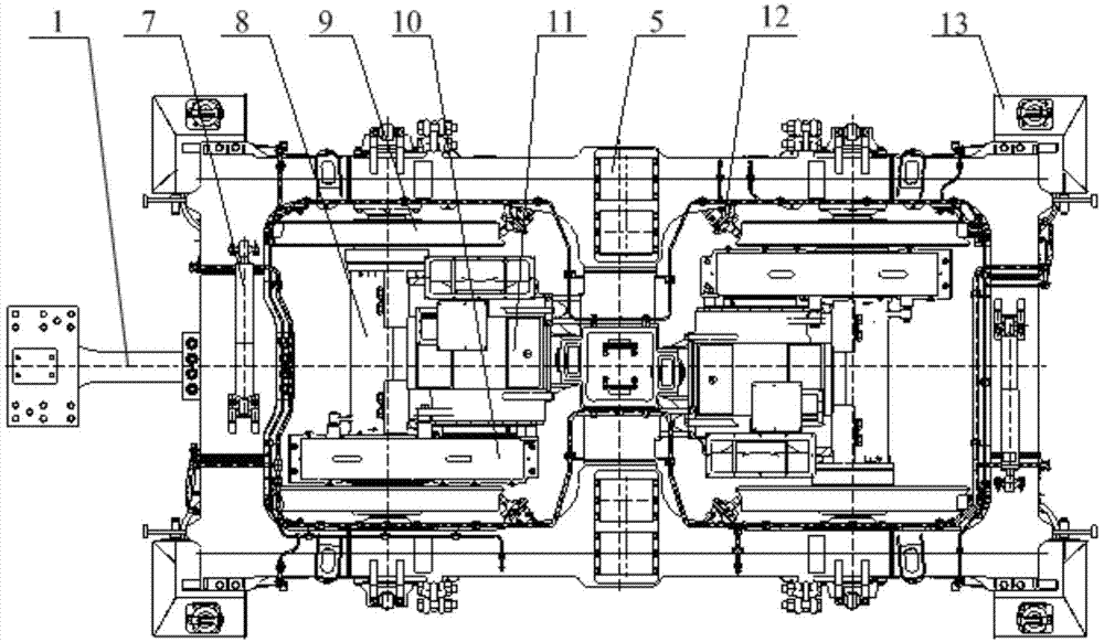 Bo steering frame used for electric shunting locomotive