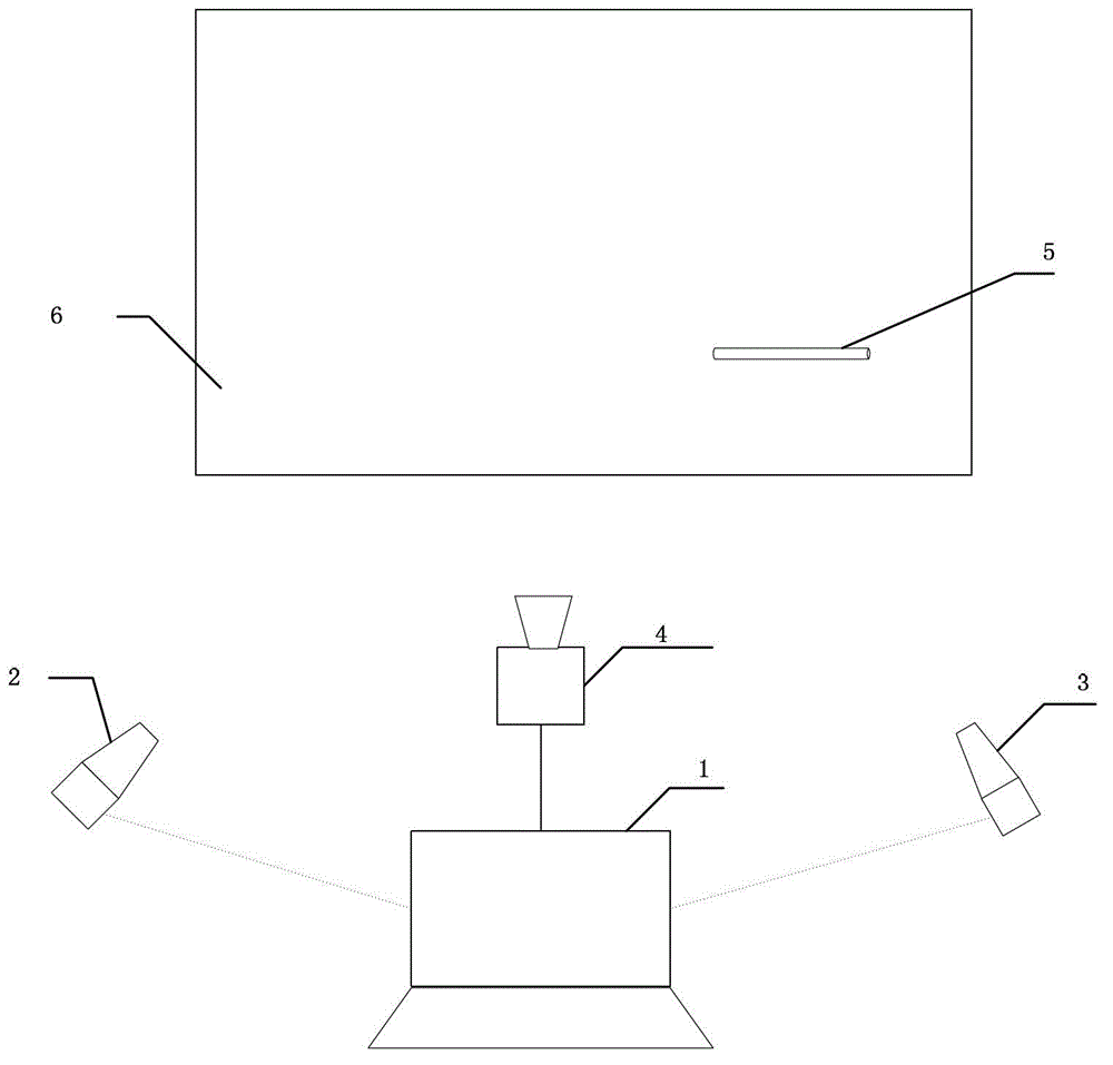 Infrared multipoint interactive electronic whiteboard system and whiteboard projection calibration method