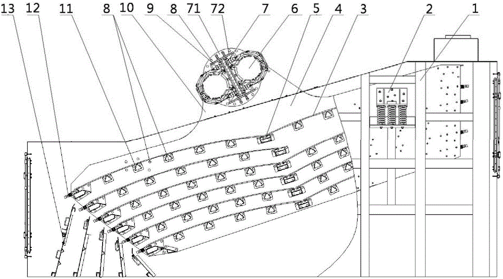 Vibration reducing device, vibration screen and asphalt mixing station